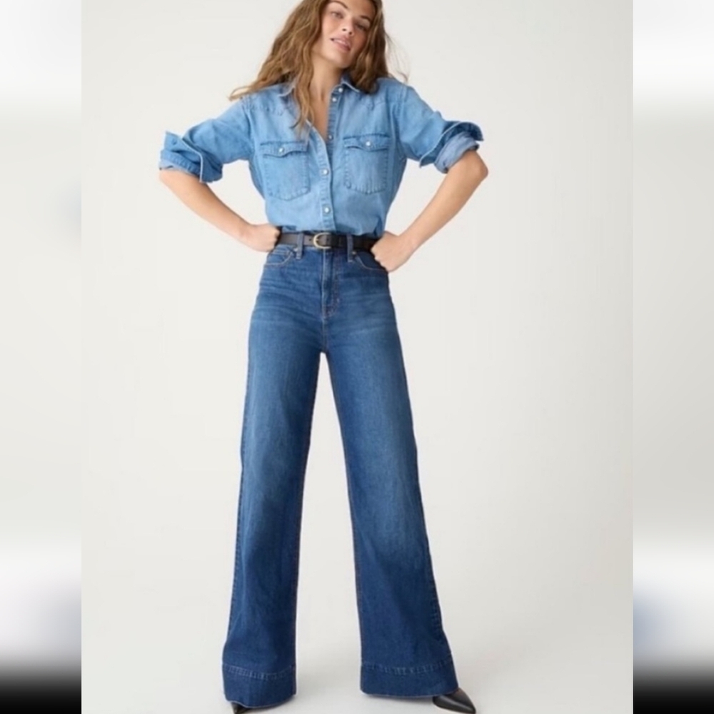 J. Crew Five Pocket Wide-leg Trousers